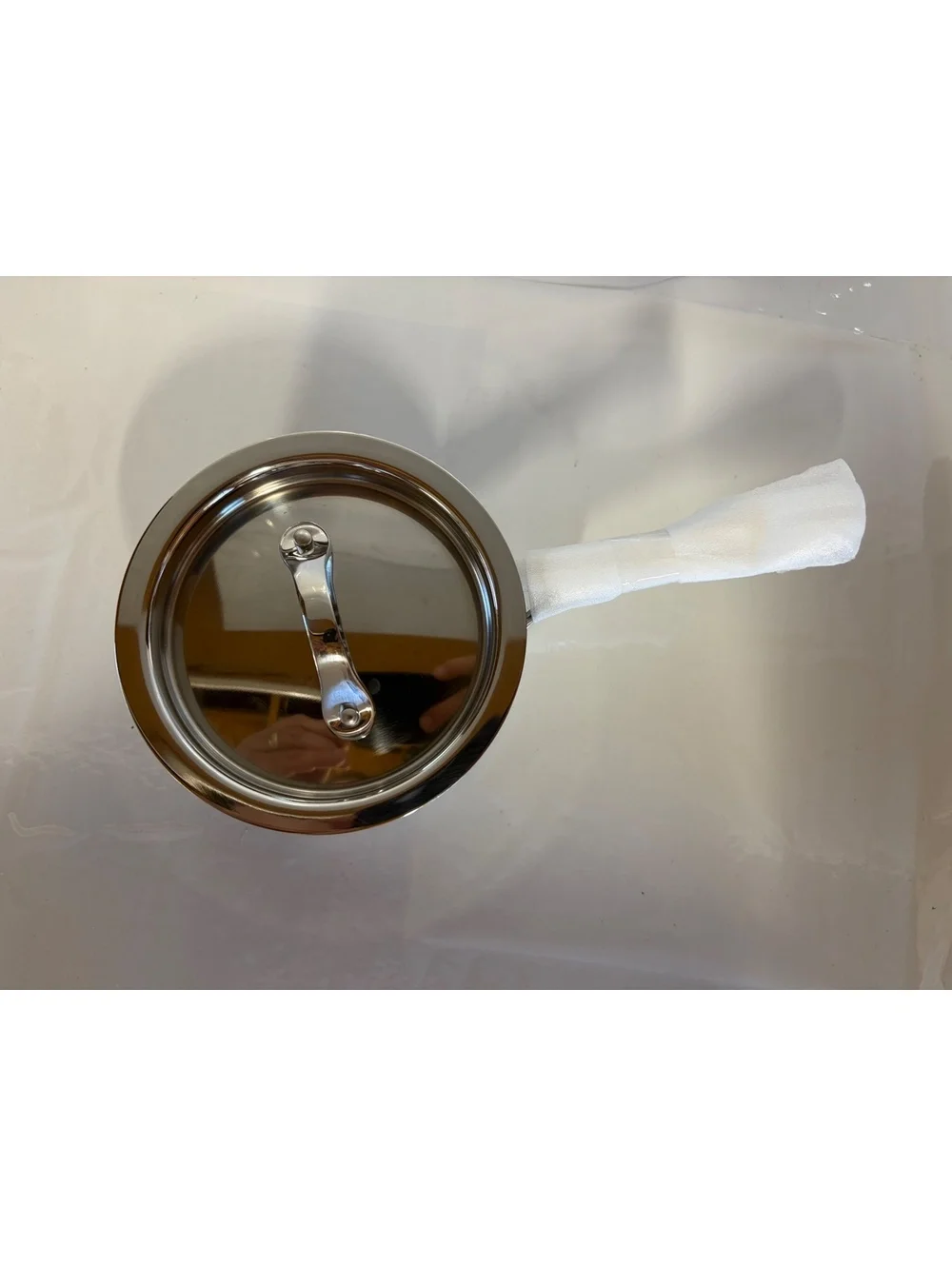 KC-Emier Stainless Steel Saucepan with Lid and White Handle